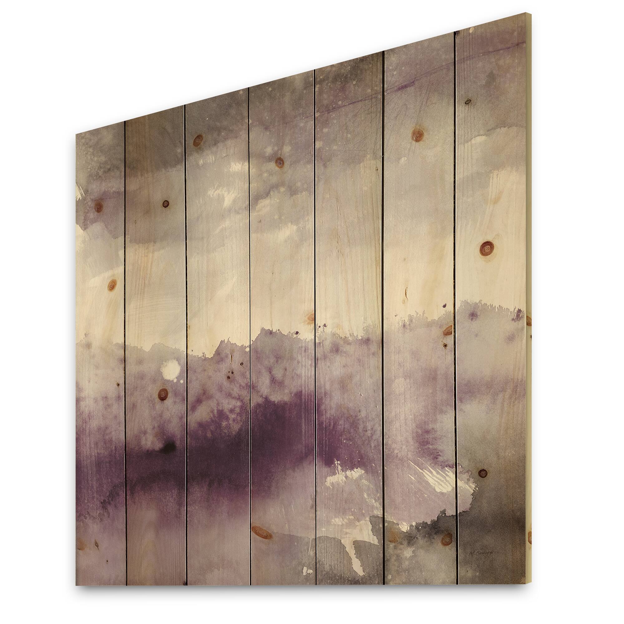 Designart - Midnight at the Lake II Amethyst and Grey
